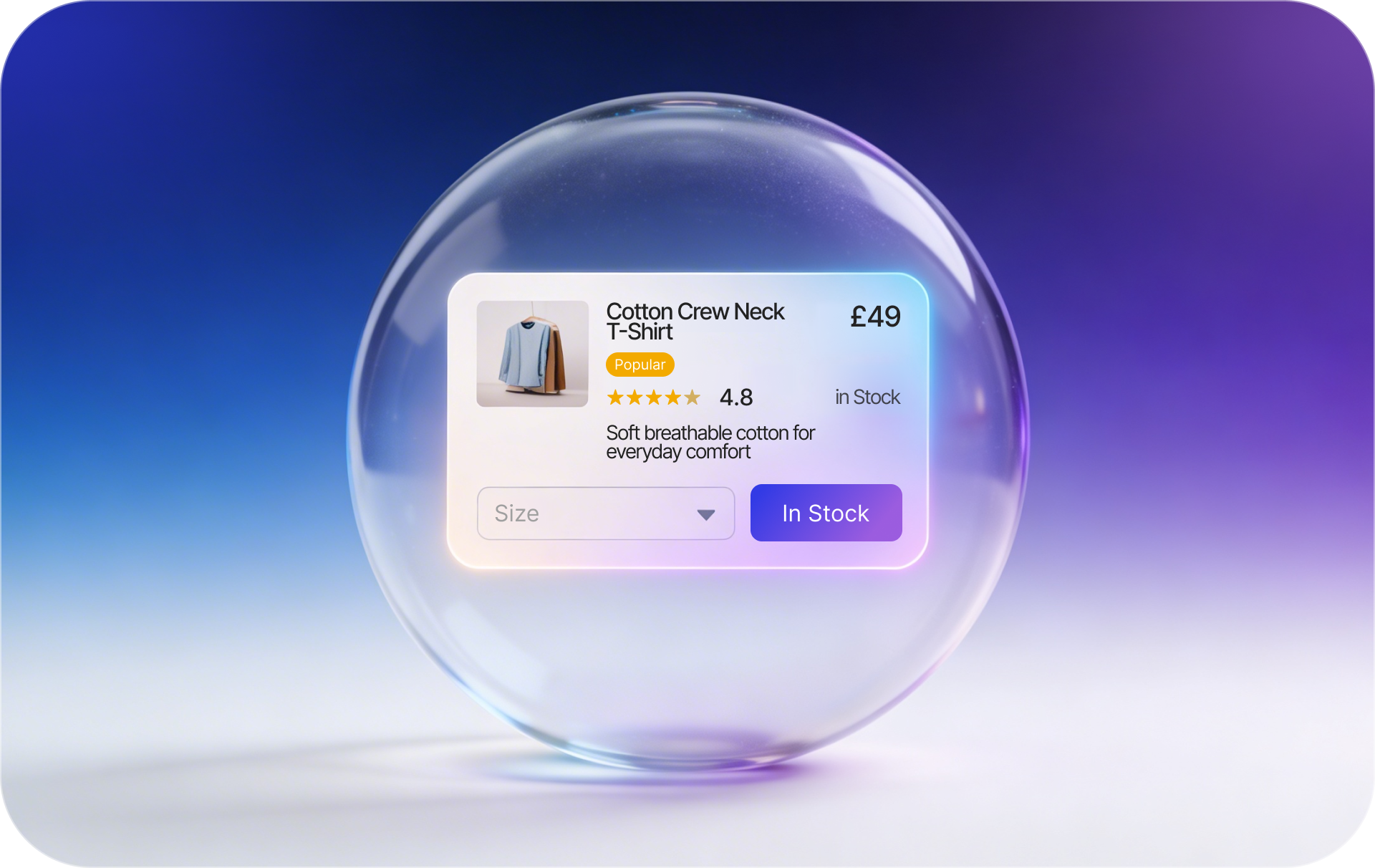 Morvo AI product card UI — conversational commerce product recommendation